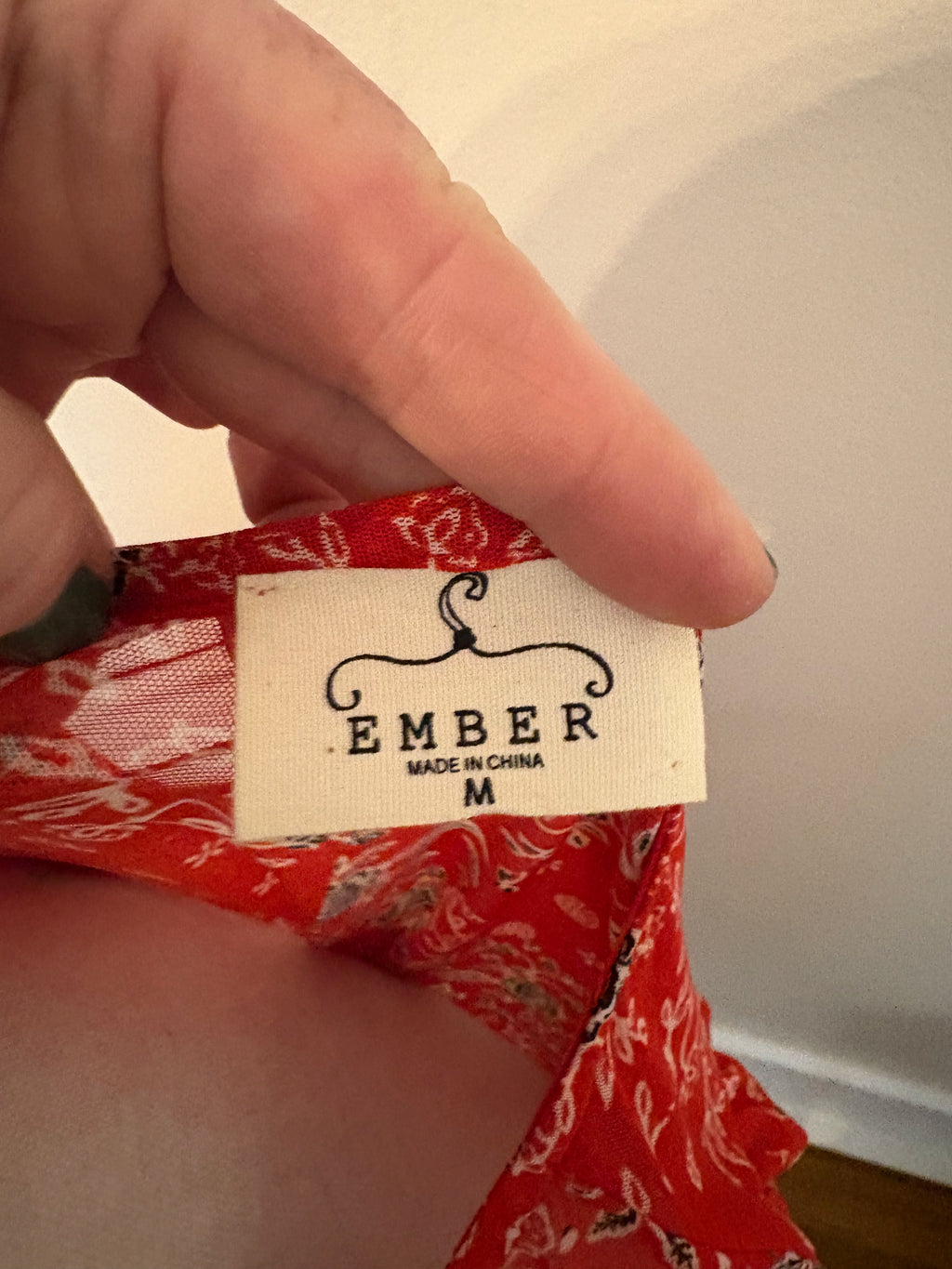 Ember M sheer red blouse