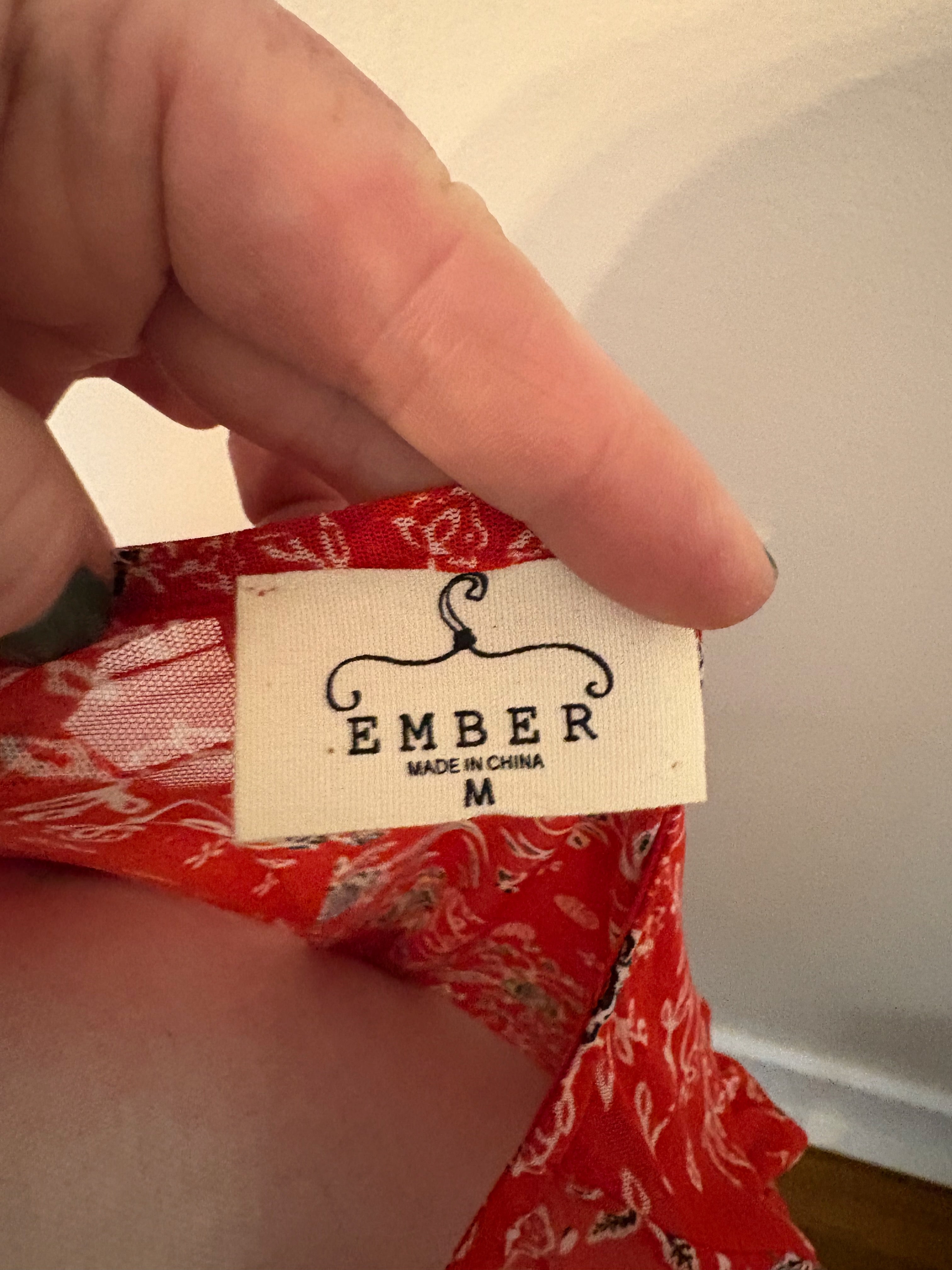 Ember M sheer red blouse