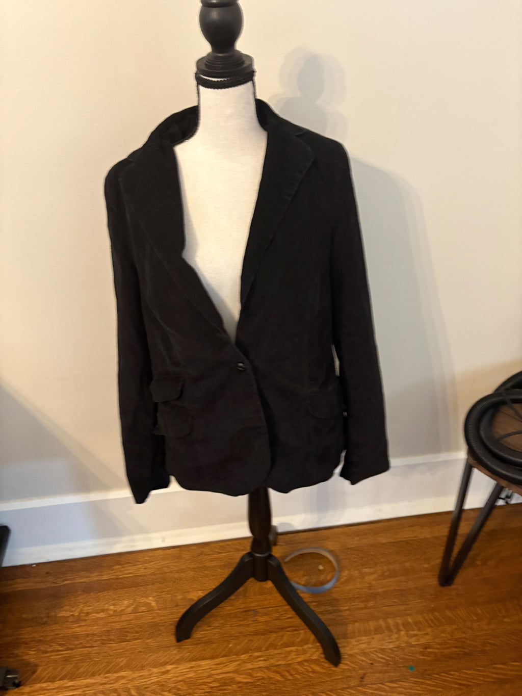 London Jean Corduroy Black Blazer Size 12