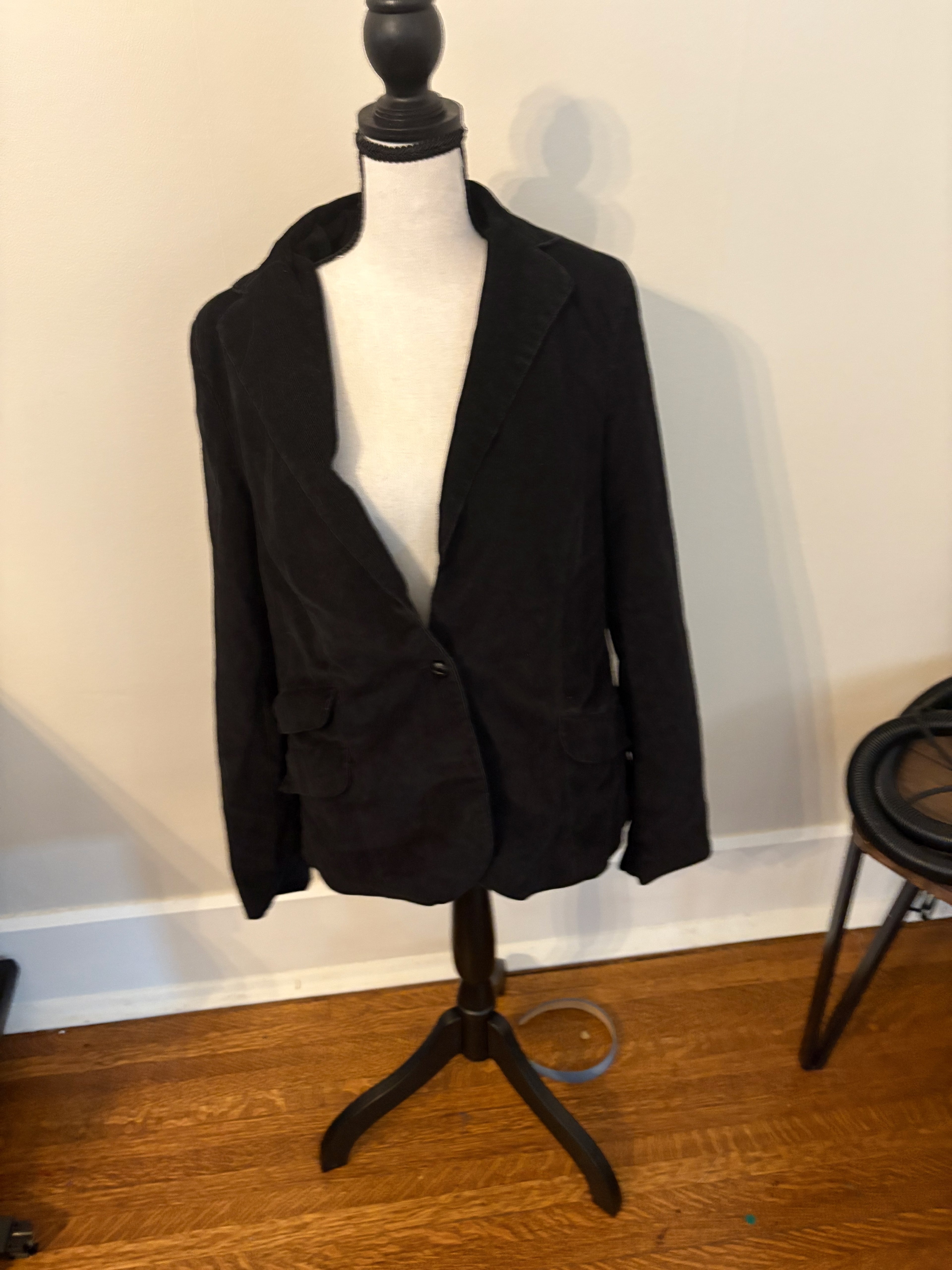 London Jean Corduroy Black Blazer Size 12