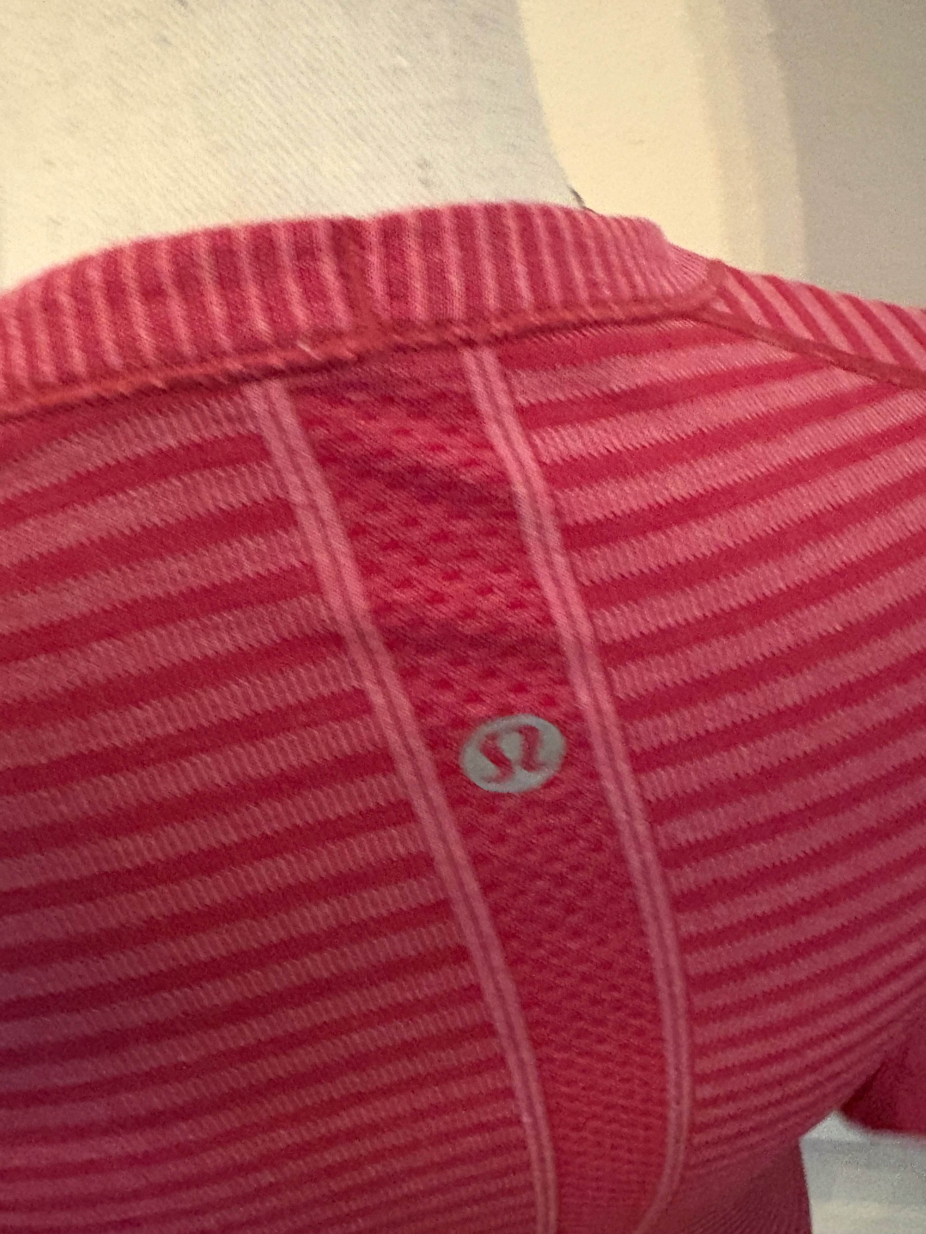 Lululemon Heathered Berry Rumble Red Stripe Swiftly Tech Long Sleeve Crew Top Size 6