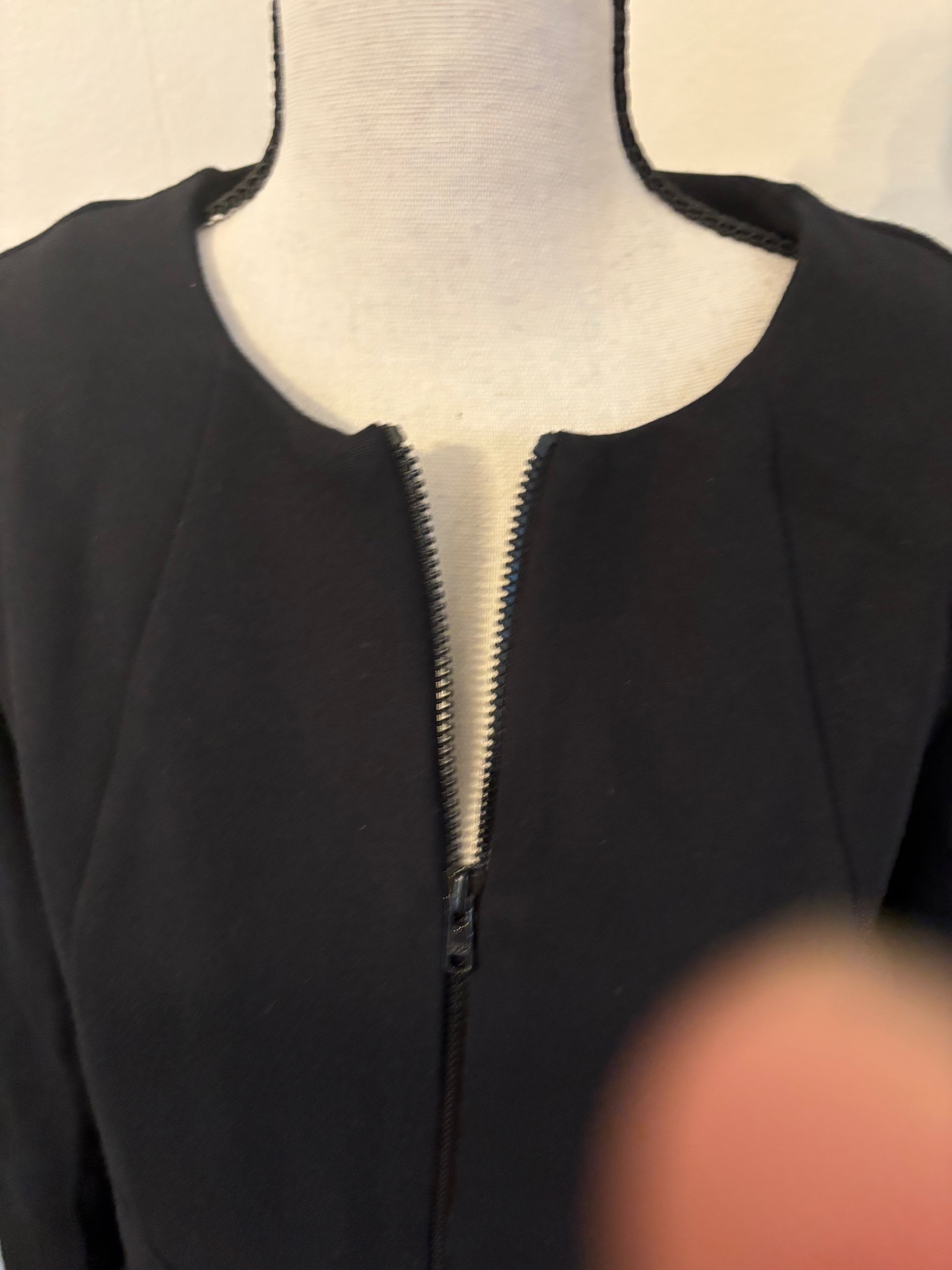 CAbi Crisscross Zip Dress Jacket Size S