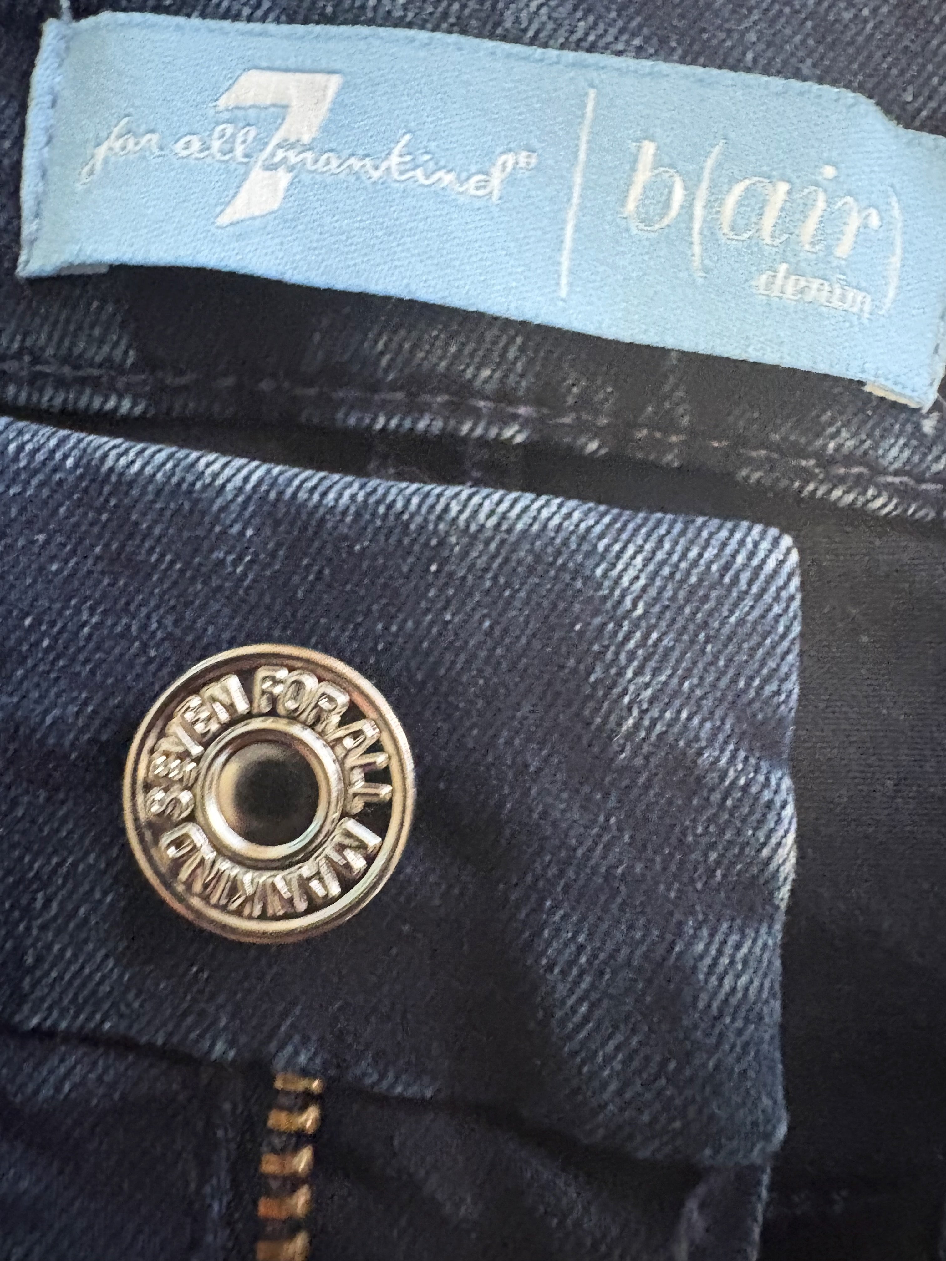 7 For All Mankind Women’s “The Straight” Jeans – Size 31 Dark Wash Blue Denim