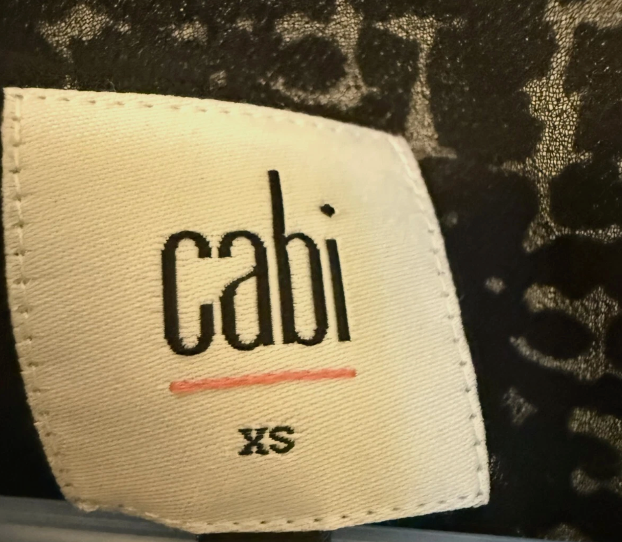 CAbi #3090 Broken Check Sleeveless Blouse Black White Houndstooth -XS