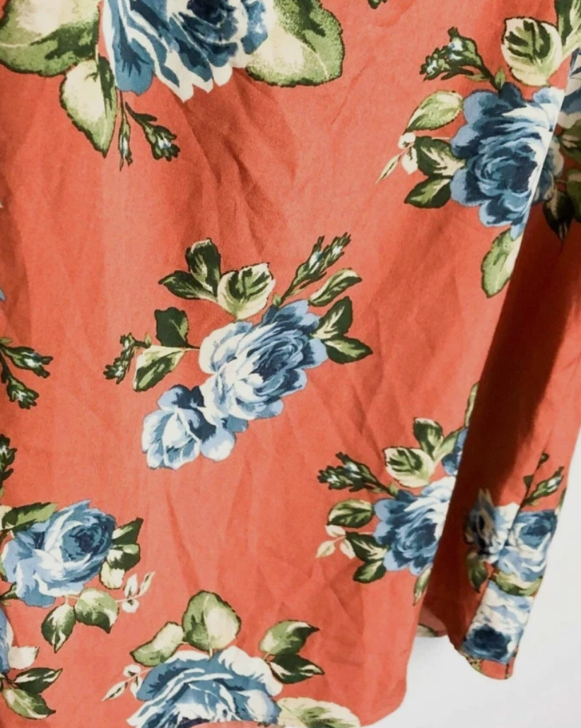 Altar'd State Off Shoulder Floral Shift Dress Small Orange Womens NWT