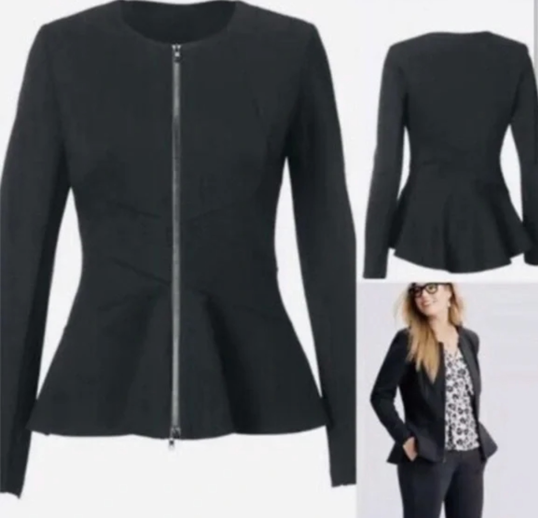 CAbi Crisscross Zip Dress Jacket Size S