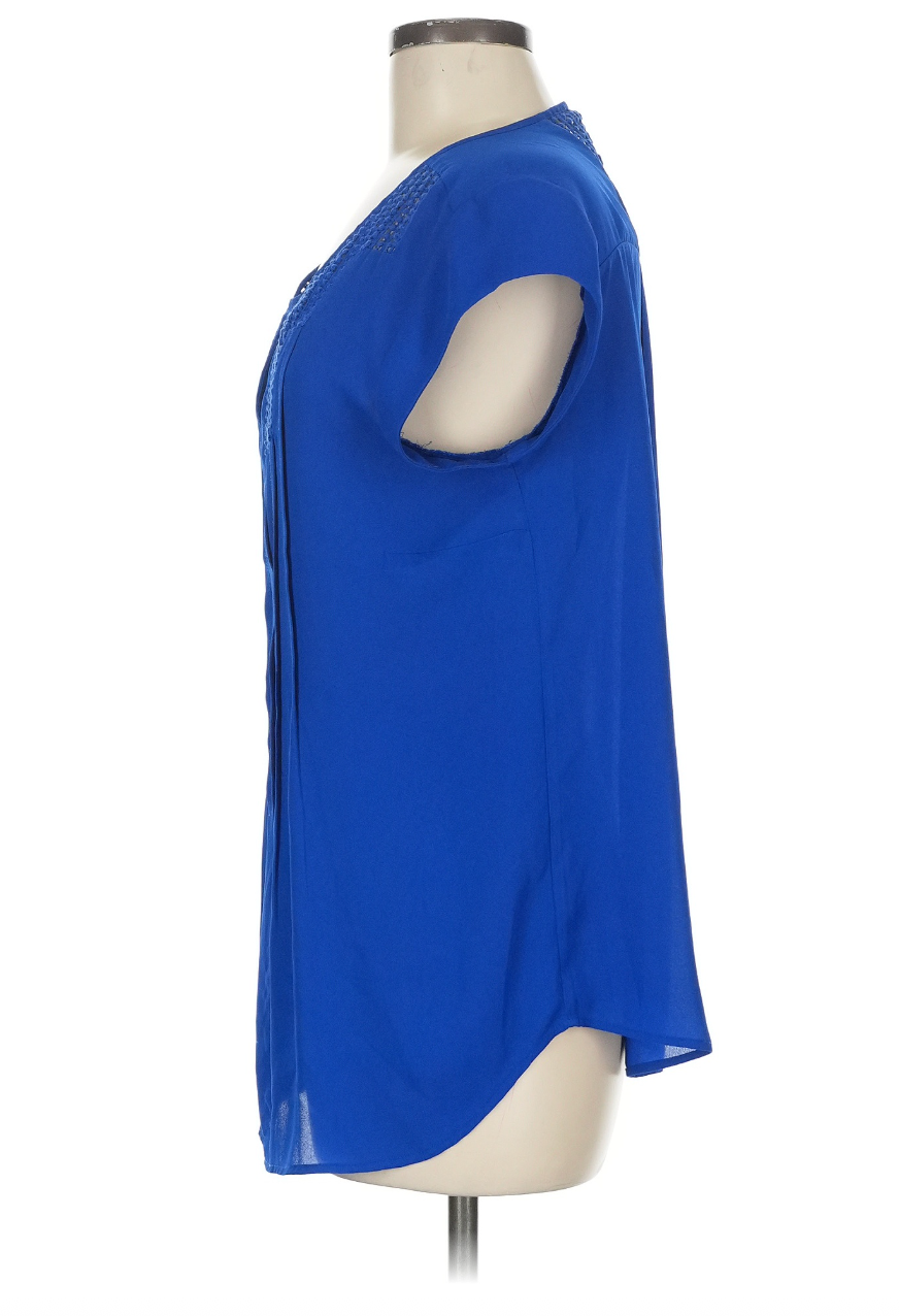 Daniel Rainn Short Sleeve Blouse Royal Blue Size PM